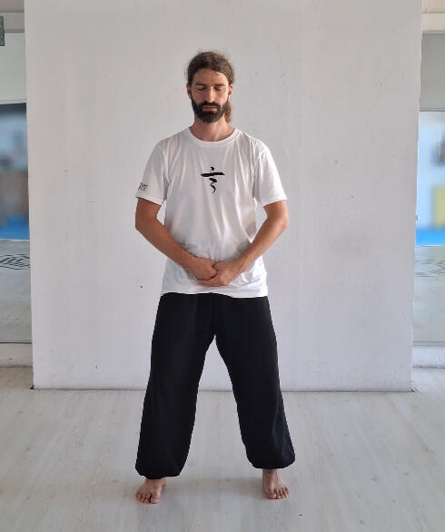 Man doing standing meditation